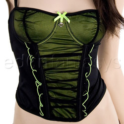 Mesh ruffled bustier with g-string View #2