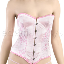 Pink satin brocade corset View #4