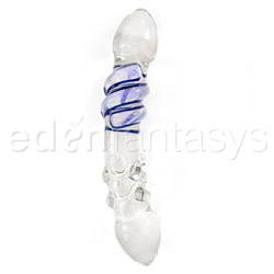 Clear spiral and dichroic ribbed double dong View #5