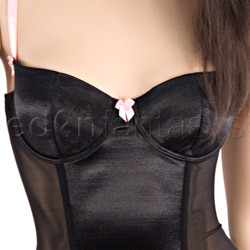 Satin black and pink bustier View #2