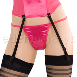 Satin hot pink and black bustier View #3