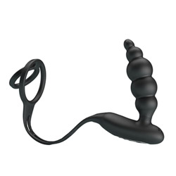 Vibrating penis sleeve with plug View #1