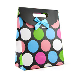 Multi-color polka dot gift tote medium View #1