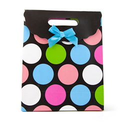 Multi-color polka dot gift tote medium View #2