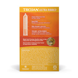 Trojan ultra ribbed lubricated condoms View #2