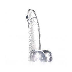 Clear stone dildo with balls View #1