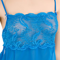Turquoise chiffon and lace chemise set View #3