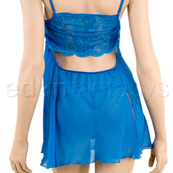 Turquoise chiffon and lace chemise set View #5