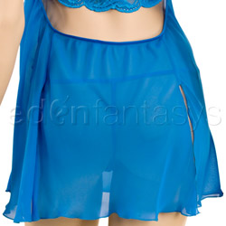 Turquoise chiffon and lace chemise set View #6