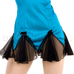 Emerald satin chemise with g-string View #3