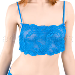 Turquoise bralette with skirt and g-string View #3