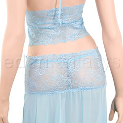Blue mist bralette with long skirt and g-string View #4