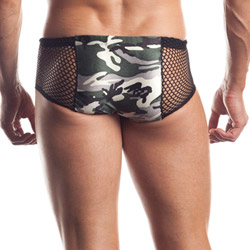 Camo shorts with fishnet sides View #4