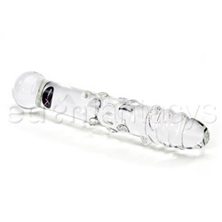 Clear spiral glass dildo with bumps probe View #1