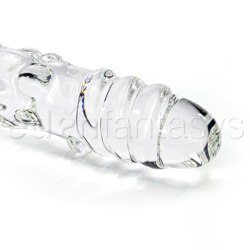 Clear spiral glass dildo with bumps probe View #2
