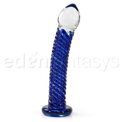 Swirled blue dildo View #1
