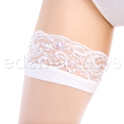 Beaded lace top thigh highs View #2