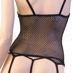 Lace trimmed industrial net camigarter set View #5