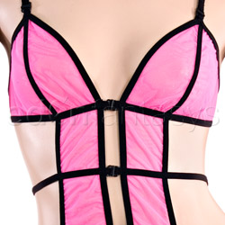Pink strappy cami garter set View #4