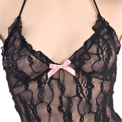 Rose lace halter bodystocking View #2