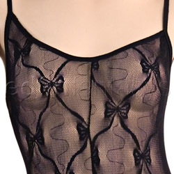 Bow lace bodystocking with strappy back View #4