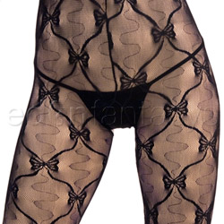 Bow lace bodystocking with strappy back View #5