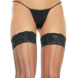 Vertical stripe lace top thigh highs View #2