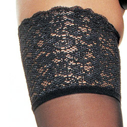 Black stay up thigh hi with lace top View #3