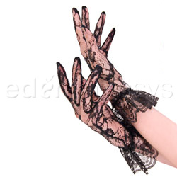 Wrist length lace gloves with ruffled cuffs View #1