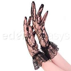 Wrist length lace gloves with ruffled cuffs View #2