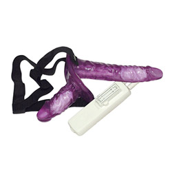 Vibrating double ended strap on dildo View #2