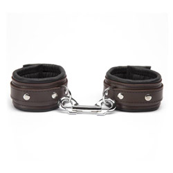 Black leather ankle cuffs View #1