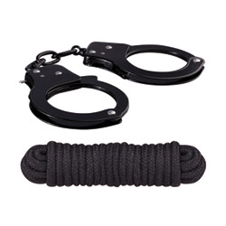 Sinful metal cuffs with keys and rope View #1