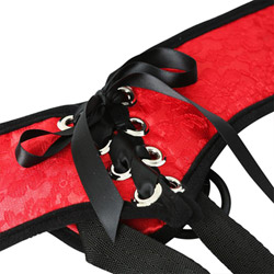Red lace corsette strap on View #4