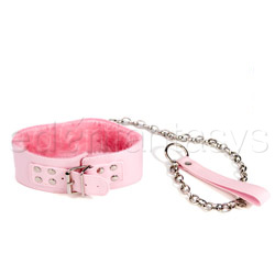 Pink plush collar and leash View #1