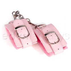 Pink plush wrist cuffs View #3