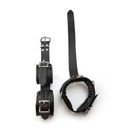 Heavy duty leather neck to wrists restraint set View #2