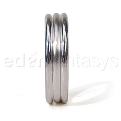 Silver ribbed cock ring View #2